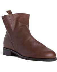 Beautiisoles by Robyn Shreiber Made in Italy - Renata Leather Flat Ankle Bootie - Lyst