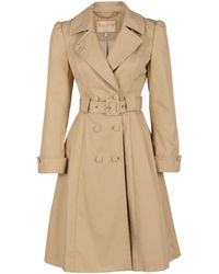Santinni - Neutrals Bergman Cotton Gaberdine Dress Trench Coat In Cammello - Lyst