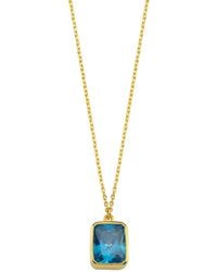 LINYA JEWELLERY - Rectangular Crystal Stone Chain Necklace - Lyst
