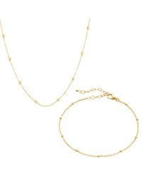 Spero London - Bead Chain Sterling Satellite Necklace & Bracelet Set - Lyst