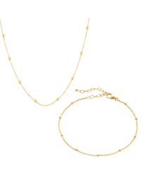 Spero London - Bead Chain Sterling Satellite Necklace & Bracelet Set - Lyst
