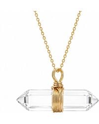 Ormiro - Axis Mundi Clear Crystal Quartz Point Pendant Necklace - Lyst