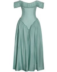 Miss Circle New York - Xavy Off Shoulder Corset Midi Dress - Lyst
