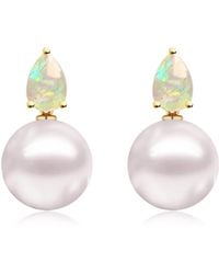 Kai Fine Jewelry - Solid Natural Fire Opal & Freshwater Pearl Venus Tears Convertible Drop Earrings - Lyst