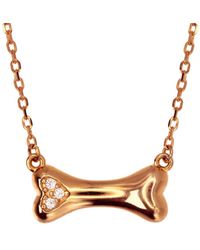 VicStoneNYC Fine Jewelry - 14K Natural Diamond Dog Bone Pendant Necklace – Handmade - Lyst