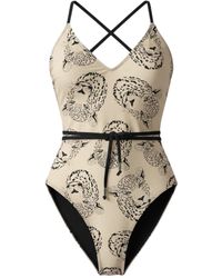Brasini Swimwear - Neutrals Deme Strappy One Piece Swimsuit - Lyst