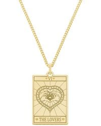 CarterGore - Small 9ct 375 Gold "the Lovers" Tarot Card Necklace - Lyst