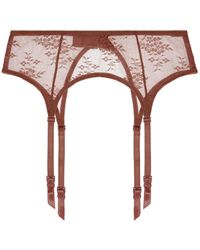Journelle - Romy Suspender Belt Pecan - Lyst