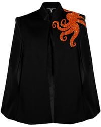 House of Laines London - Laines Couture Tailored Cape With Embellished Octopus - Lyst