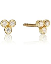 Lily & Roo - Diamond Style Pyramid Stud Earrings - Lyst
