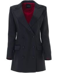 Lita Couture - Tuxedo Wool & Silk Blend Dress - Lyst