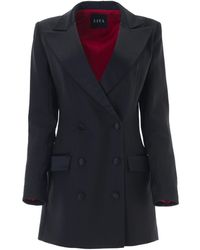 Lita Couture - Tuxedo Wool And Silk Blend Dress - Lyst