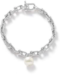 Pearls of the Orient Online - Decus Cultured Freshwater Pearl Drop On Chunky Fill Chain Bracelet - Lyst