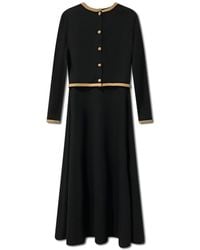 Roch Perel - Neutrals Contrast Ribbed Cardi-Dress - Lyst