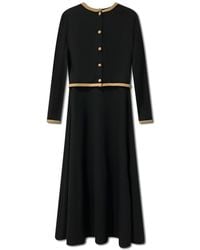 Roch Perel - Neutrals Contrast Ribbed Cardi-Dress - Lyst