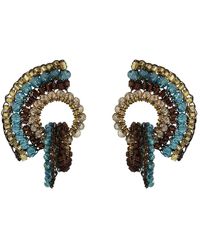 Lavish by Tricia Milaneze - / Neutrals Bronze Blue Mix Sophia Handmade Crochet Earrings - Lyst