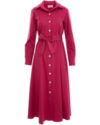 Couture De Marie - Jule Fuchsia Satin-Finish Cotton Shirt Dress - Lyst