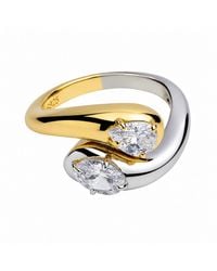 Belinda Jewelz - Mixed Metal Gemstone Chunky Wrap Ring - Lyst