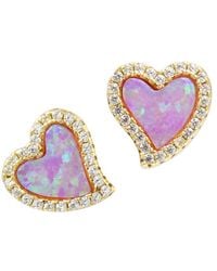 KAMARIA - Amore Heart Stud Earrings - Lyst