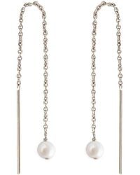Astor & Orion - Paloma Minimalist Pearl Threaders Sterling - Lyst