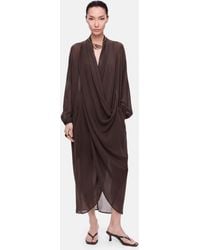 Nocturne - Draped Wrap Maxi Dress - Lyst