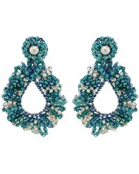 Lavish by Tricia Milaneze - Ocean Blue Mix Fiona Handmade Crochet Earrings - Lyst