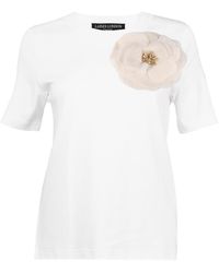 House of Laines London - Neutrals Laines Couture Embellished Cream Organza Corsage Brooch T-Shirt - Lyst