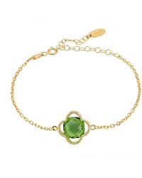 LÁTELITA London - Open Clover Flower Gemstone Bracelet Gold Peridot - Lyst