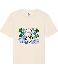 Boutique Kaotique - Neutrals Surrounded By Flowers Organic Cotton T-Shirt - Lyst