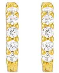 Nazzar - Cz Huggie Hoop Earrings - Lyst