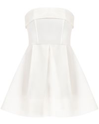 Tia Dorraine - Wild Flower Flared Satin Mini Dress Pearl - Lyst