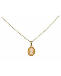 Silver & Elegant Co. - Mini Cameo Shell Thick Plated Bronze Necklace - Lyst