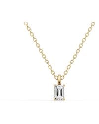 SEREIA OFFICIAL - 14K 0.25 Ct Lab Grown Emerald Cut Diamond Pendant With Prong - Lyst