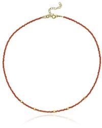 LINYA JEWELLERY - Mira Coral Small Ball Necklace - Lyst
