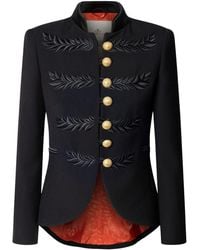 The Extreme Collection - Military Tailored Blazer With Satin Details Renata - Lyst