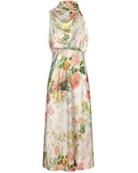 Urban Touch - Ruched Asymmetric High Neck Satin Dress - Lyst