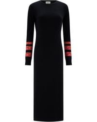 Sugarhill - Liselle Knitted Midi Dress Leopard Stripe - Lyst