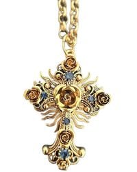 Vstyle - Cross & Roses Necklace - Lyst