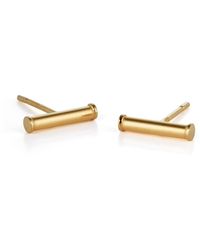Nellou Jewellery - Bar Stud Earring Plated Sterling - Lyst