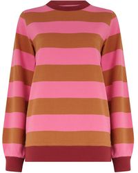 Sugarhill - Mindy Blouson Sleeve Sweatshirt Stripe - Lyst
