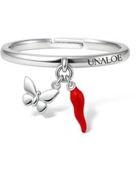 Unaloe - Butterfly Lucky Charm Sterling Ring – Adjustable Statement Ring - Lyst