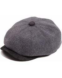 Dasmarca Hats - Eden Wool Newsboy Bakerboy Peaky Cap With Leather Visor Peak - Lyst
