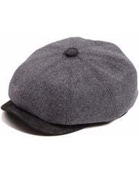 Dasmarca Hats - Eden Wool Newsboy Bakerboy Peaky Cap With Leather Visor Peak - Lyst