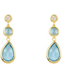 LÁTELITA London - Tuscany Gemstone Drop Earring Gold Blue Topaz - Lyst