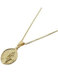 Harfi - Lily May Birth Flower Hammered Charm Necklace - Lyst
