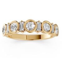 Aya Fine Jewelry - Round & Baguette Lab Grown Diamond Bezel Set Anniversary Band - Lyst