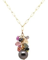 Lori Kaplan Design - Sapphire With Tahitian Pearl Necklace - Lyst