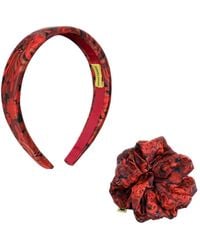 Janara Jones - Snakes Print Satin Headband And Scrunchie Set - Lyst