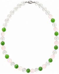 Ormiro - Secret Garden Rose Quartz & Crystal Beaded Necklace - Lyst