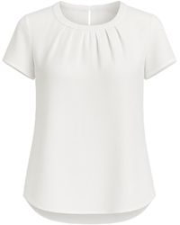 Conquista - Neutrals Elegant Polyester-Elastane Georgette Crepe Top With Keyhole Back - Lyst